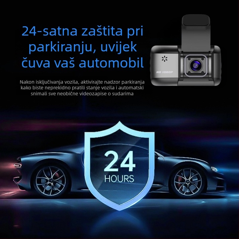 2025 dash kamera s noćnim vidom, cikličko snimanje, Wi-Fi i povezanost sa pametnim telefonom, 140° široki kut, 3.0-inčni zaslon, montaža na prednje staklo, jedan objektiv, F1.8, 1080p