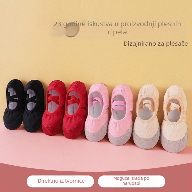 Dječje plesne tenisice bez vezanja s mekim potplatom, tenisice za jogu s dizajnom mačje šape za žene
