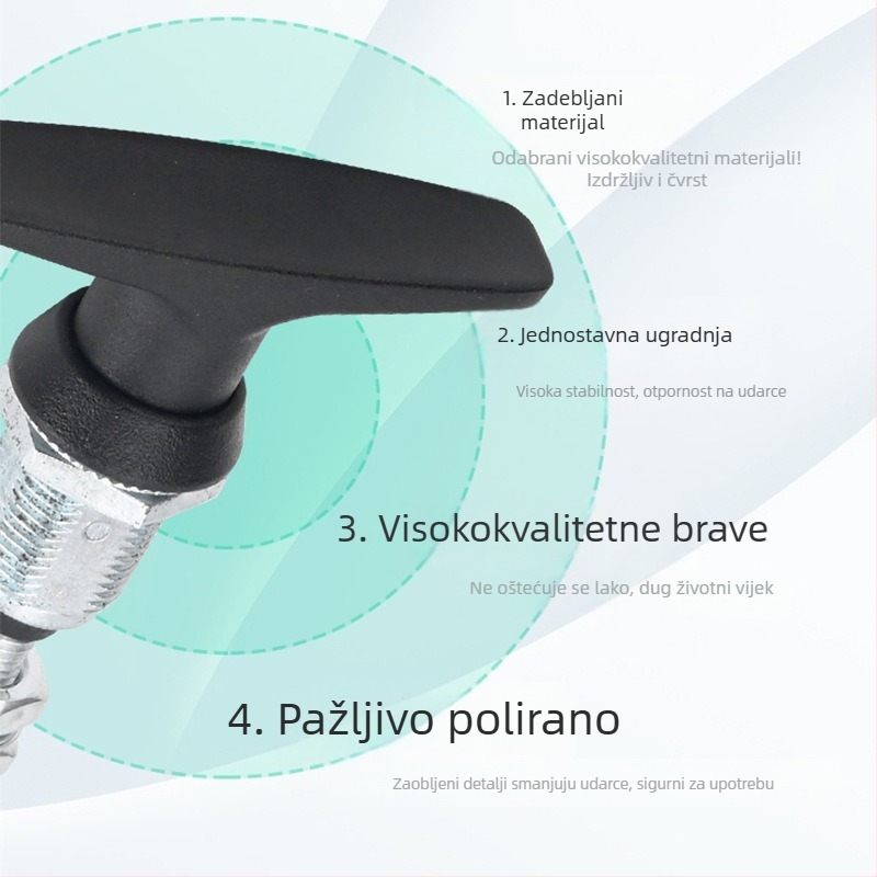 Brava od cinkove legure za razvodnu kutiju, ručka u obliku T, mat završna obrada, MS309 vrata