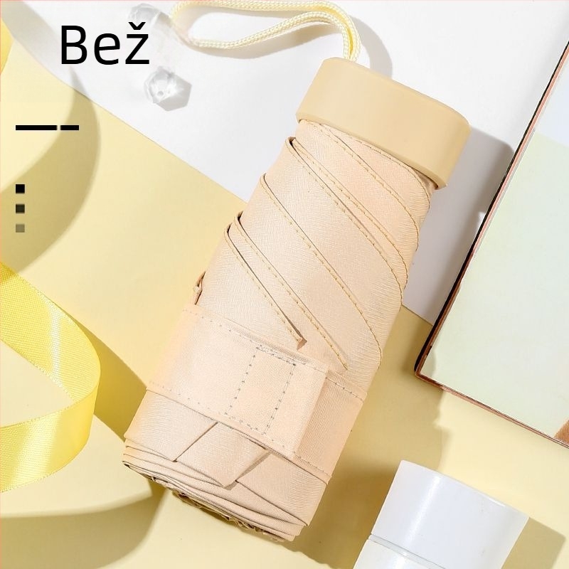 Kreativni prijenosni zlatni kišobran, petsegmenata, mini UV kišobran za sunce, džepni poklon