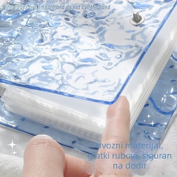 Kristalni album za kartice s prozirnim akrilnim pokrovom i uzorkom vodnih valova, s labavim listovima i džepom za jednu karticu, 20 stranica pohrane kartica zvijezda