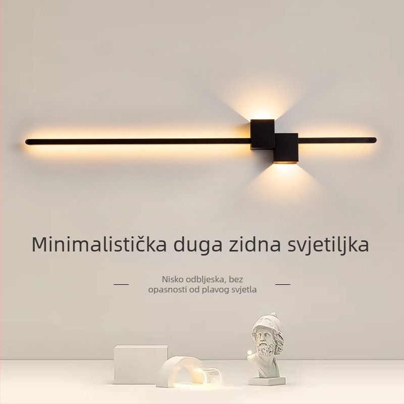 Minimalistička linijska zidna svjetiljka, dugački trak za spavaću sobu i modernu dnevnu sobu