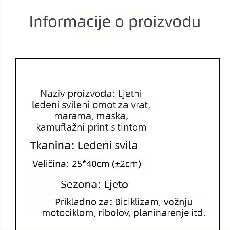 Ljetna maska za biciklizam s ovratnikom od Ice Silk, otporna na vjetar, unisex kapa za zaštitu od sunca za ribolov
