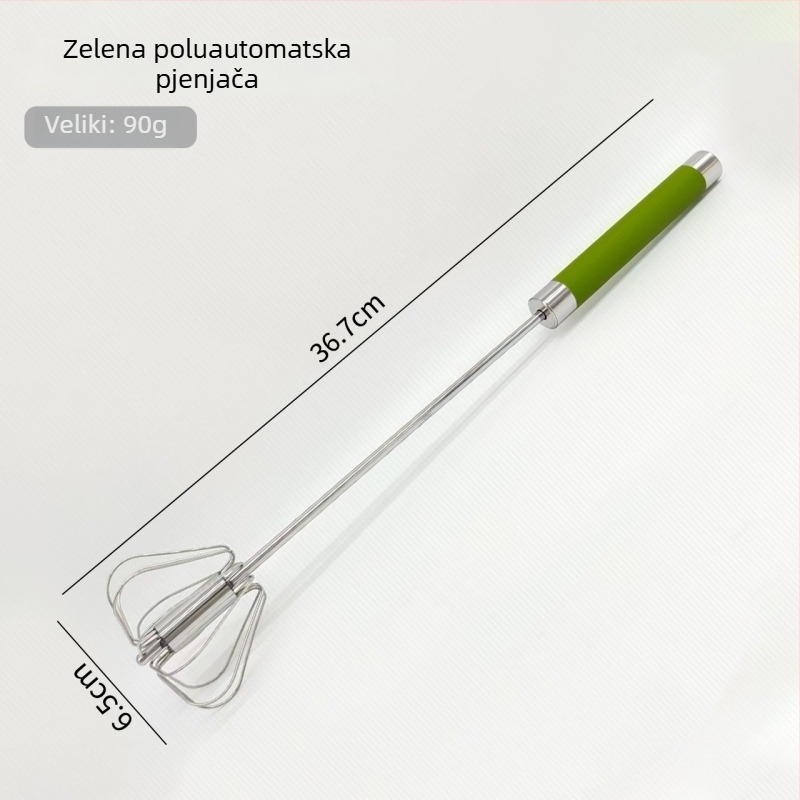 Nehrđajući čelični poluautomatski okretni miješalica za jaja, ručno pritiskanje, kuhinjski alat za pečenje