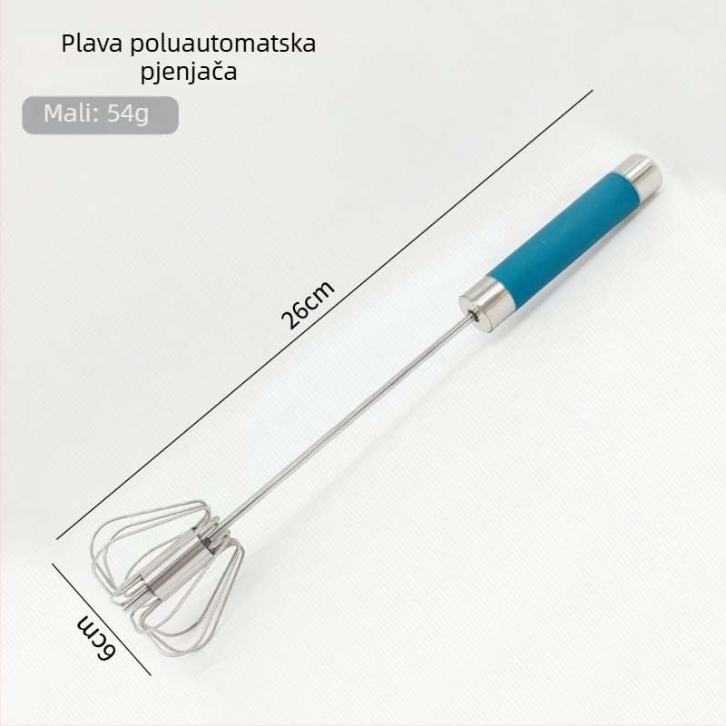 Nehrđajući čelični poluautomatski okretni miješalica za jaja, ručno pritiskanje, kuhinjski alat za pečenje