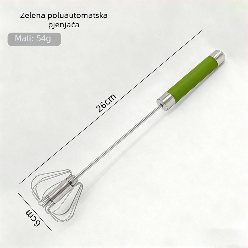 Nehrđajući čelični poluautomatski okretni miješalica za jaja, ručno pritiskanje, kuhinjski alat za pečenje
