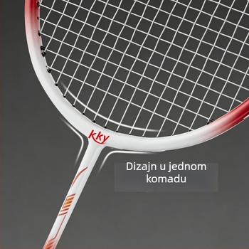 Jednodijelna badminton raketa od karbonskih vlakana i staklenih vlakana, za odrasle i mlade, za trening i natjecanje, set s zaštitom ruba i žljebovima