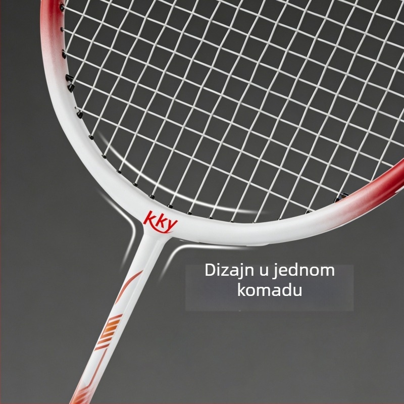 Jednodijelna badminton raketa od karbonskih vlakana i staklenih vlakana, za odrasle i mlade, za trening i natjecanje, set s zaštitom ruba i žljebovima