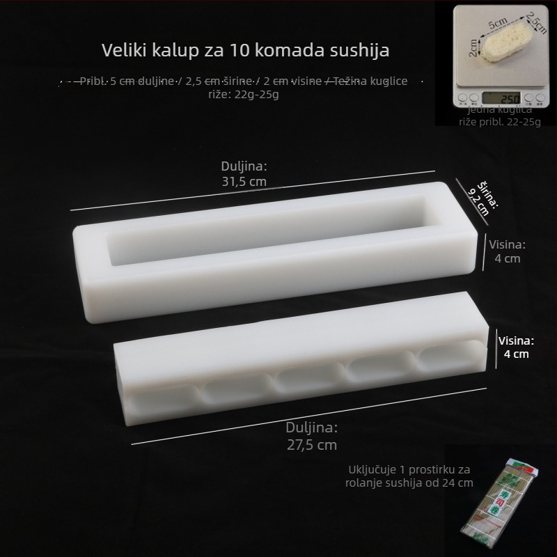 Šablona za sushi u obliku bojnog broda, ručna profesionalna tlačna alatka za japanske rižine kuglice