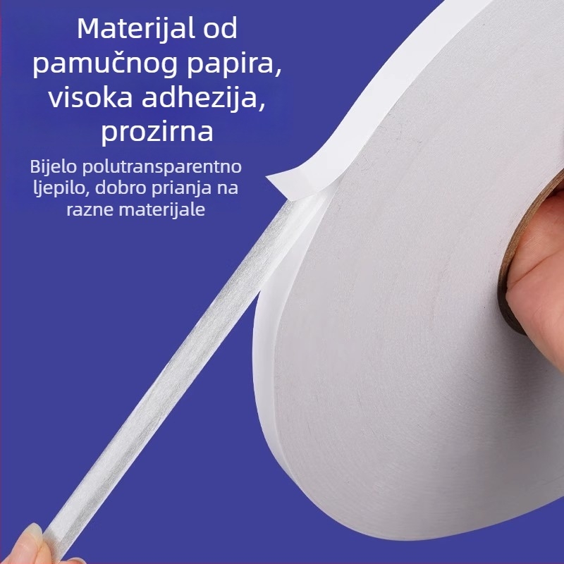 300 m dvostrano ljepiljiva traka, visoke viskoznosti, prozirna, izuzetno tanka, za uredske i industrijske primjene