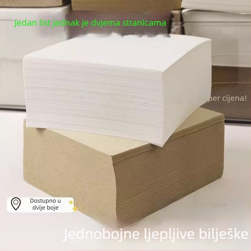 Prazan bilježnica u prirodnoj boji drveta s odlomljivim listićima, za srednju školu i fakultet, uredska uporaba.