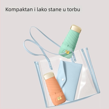Izuzetno lagan, kompaktan kišobran u kapsuli s UV zaštitom, prilagodljiv poklonima