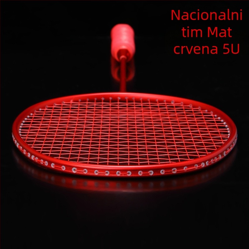 318 Cjelokarbonska ultra lagana badminton raketa za muškarce i žene, ofenzivnog tipa, izdržljiva i jednostavna za korištenje, za natjecanja i treniranje, studentska raketa
