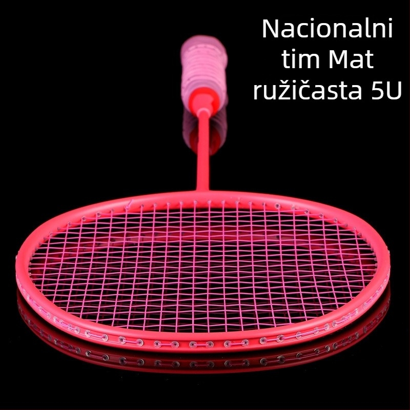 318 Cjelokarbonska ultra lagana badminton raketa za muškarce i žene, ofenzivnog tipa, izdržljiva i jednostavna za korištenje, za natjecanja i treniranje, studentska raketa