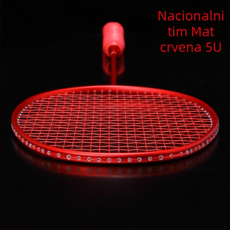 318 Cjelokarbonska ultra lagana badminton raketa za muškarce i žene, ofenzivnog tipa, izdržljiva i jednostavna za korištenje, za natjecanja i treniranje, studentska raketa