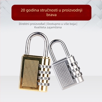 Brava s kodom za studentske domove i ormariće u teretani, ormarići, 4-znamenkasta brava od cinkovog legura