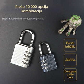 Brava s kodom za studentske domove i ormariće u teretani, ormarići, 4-znamenkasta brava od cinkovog legura