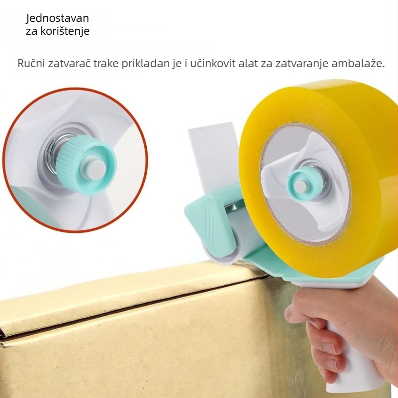 2-inčni plastični zatvarač za kutije, s prozirnom trakom od 5 cm i rezačem trake