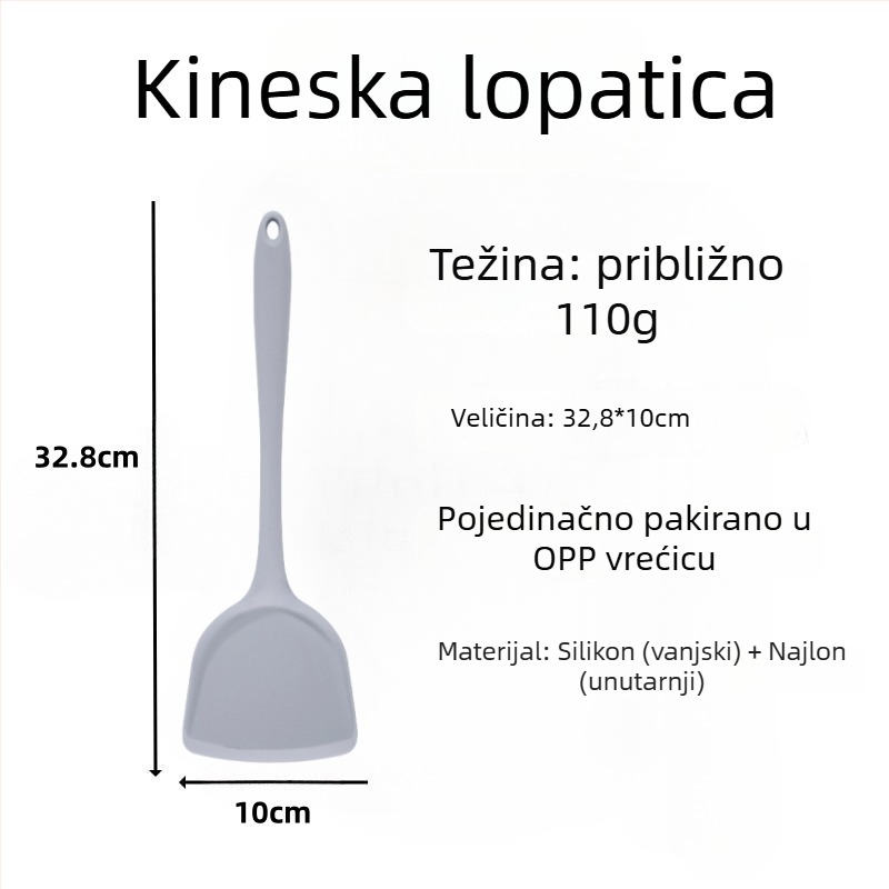Silikonska spatula za prženje – kuhinjski alat od silikona, ne grebe posuđe