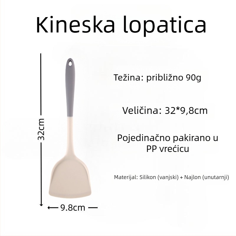 Silikonska spatula za prženje – kuhinjski alat od silikona, ne grebe posuđe