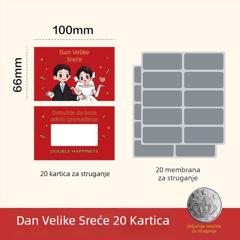Vjenčana kartica za grebanje – DIY rekvizit za igru na vratima i nagradna kartica za vjenčanje