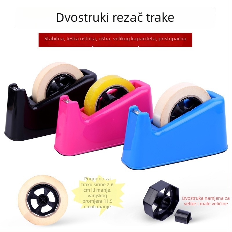 Uredsko stolni dispenzer za traku i rezač, dvostruka namjena, za ured, velika i mala veličina