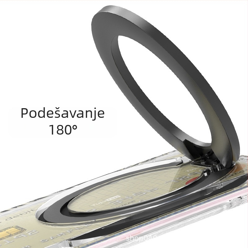 Maska za iPhone s držačem kartica, prozirni magnetski držač kartica, vertikalni pretinac za kartice, prijenosno višenamjensko postolje, polikarbonat