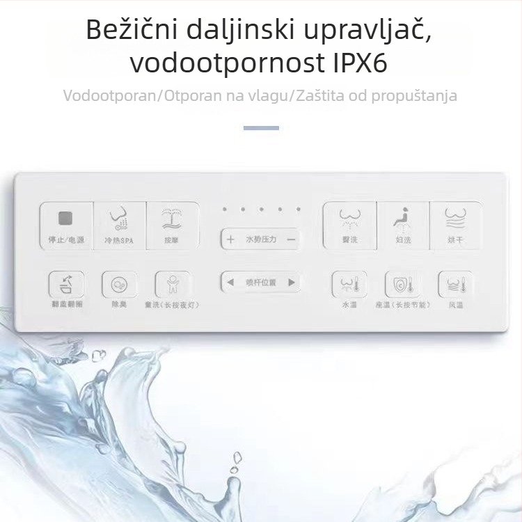 Pametan poklopac za WC za kućnu upotrebu, potpuno automatsko grijanje, funkcija pranja i električno sjedalo
