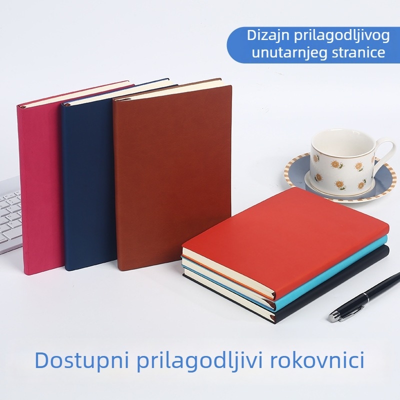 A5 PU kožna bilježnica za poslovnu upotrebu – mekana koža, dnevnik za bilješke, planer za korporativne sastanke, prilagodljiv