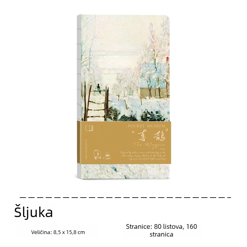 Pocket Museum serija: prazne unutarnje stranice, retro poznate slike — prijenosna bilježnica