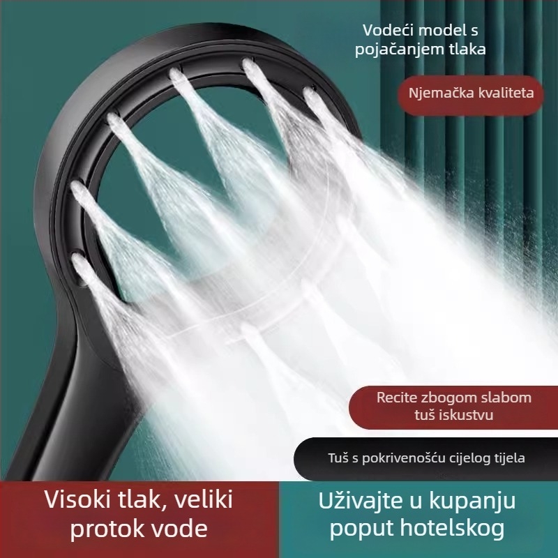 Okrugla tuš glava s visokim tlakom, ručni tuš za kućnu upotrebu, kišni tuš
