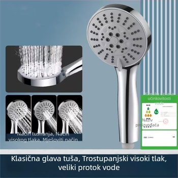 Set tuš glave s tlakom, velike otvore za izlaz, od nehrđajućeg čelika, okrugli oblik, moderni dizajn