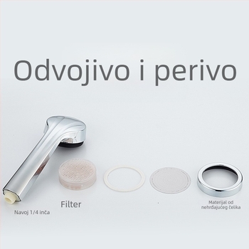 Cijeli set tuša s pritiskom za kupaonicu — ručni tuš s kišnim mlazom, ABS, okrugli, rotirajući nosač, model 003, 0–100°C, 1.6 MPa