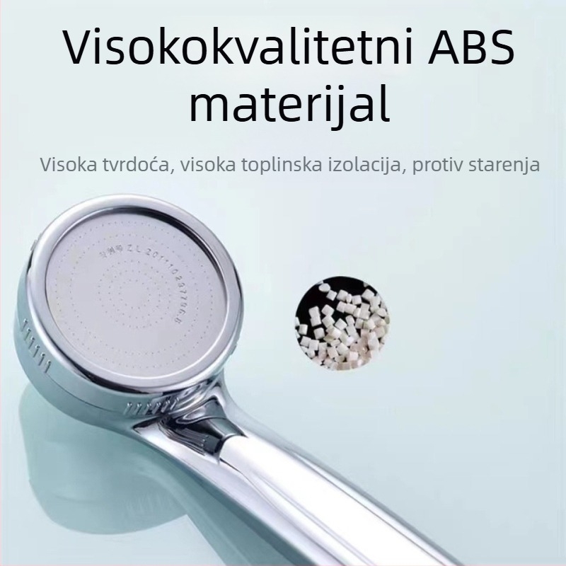 Cijeli set tuša s pritiskom za kupaonicu — ručni tuš s kišnim mlazom, ABS, okrugli, rotirajući nosač, model 003, 0–100°C, 1.6 MPa