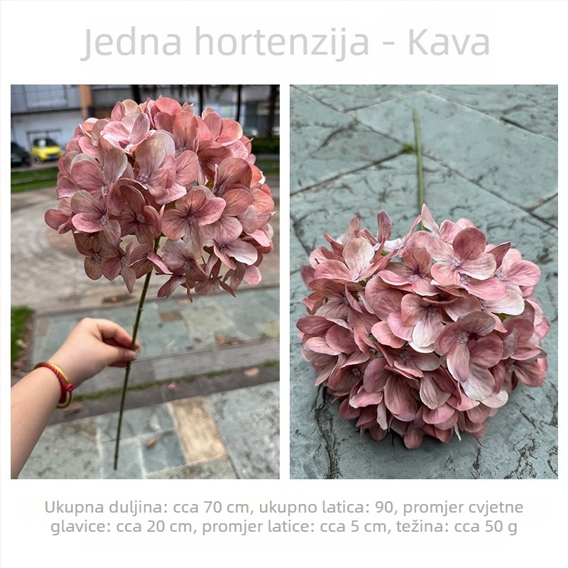 3D hortenzija – ljubičasti umjetni cvijet za vjenčanje i kućnu dekoraciju