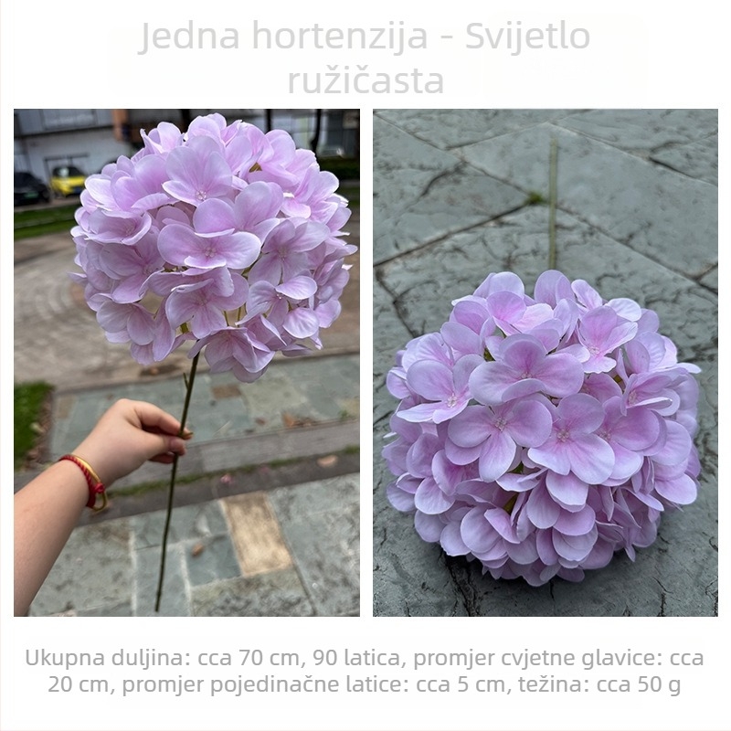 3D hortenzija – ljubičasti umjetni cvijet za vjenčanje i kućnu dekoraciju