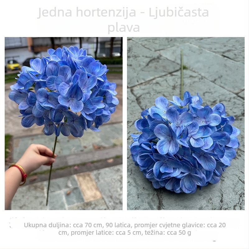 3D hortenzija – ljubičasti umjetni cvijet za vjenčanje i kućnu dekoraciju