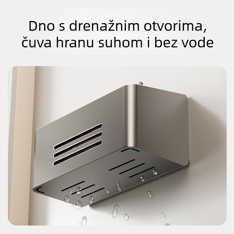 Magnetska polica za vanjsku stranu hladnjaka s emajl pločom – organizator za luk, đumbir i češnjak