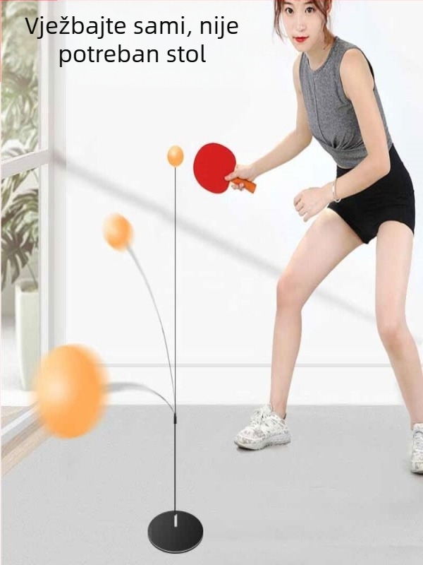 Učvršćivač za stolni tenis sa stabilnom bazom — za djecu kod kuće; unutarnja i vanjska uporaba; elastični alat za vježbanje za odrasle