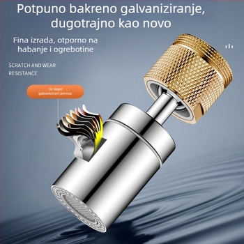 Proširiva slavina s univerzalnim priključkom, okretni aerator i filtrni adapter za kuhinjski izlaz