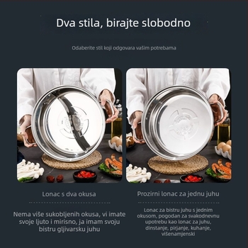 Izuzetno debeli hot pot od nehrđajućeg čelika 304, kompatibilan s indukcijom; Yin–Yang posuda s poklopcem, od 316 nehrđajućeg čelika