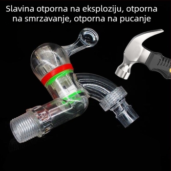 Prozirna eksplozijsko-otporna slavina s keramičkim jezgrom, plastična, 1/2 inča, za kuhinju i perilicu rublja, UV‑otporna i otporna na starenje, otporna na smrzavanje.
