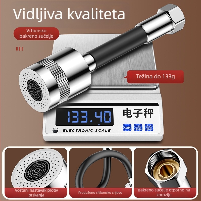 Produžni nastavak slavine s okretom – univerzalni kuhinjski izljev s filtriranom vodom