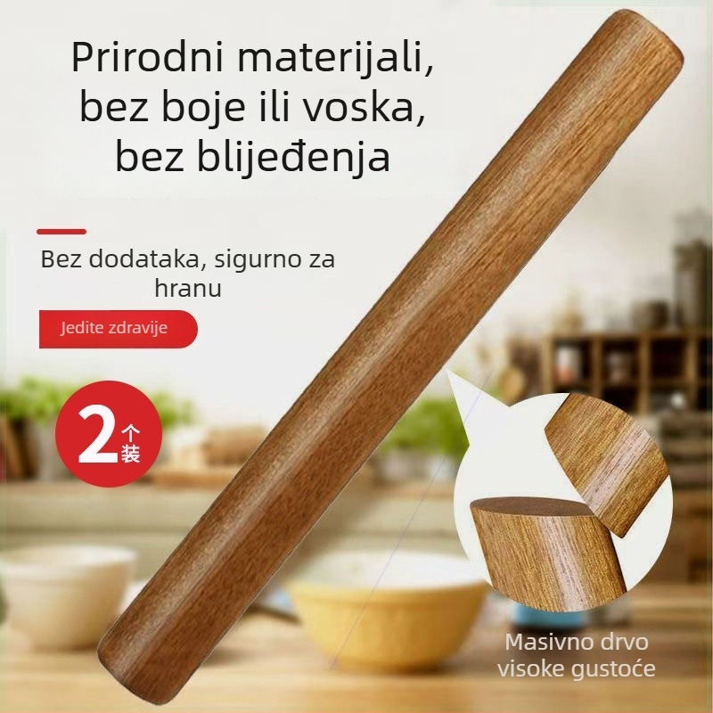 Drveni valjak za tijesto za kućnu upotrebu, dostupan u malim, srednjim i velikim veličinama, dugačak, ne lijepi se za gyoza listove