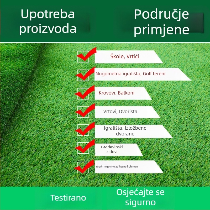 Vanjska umjetna trava — dekorativna zelena za ograde i podlogu igrališta