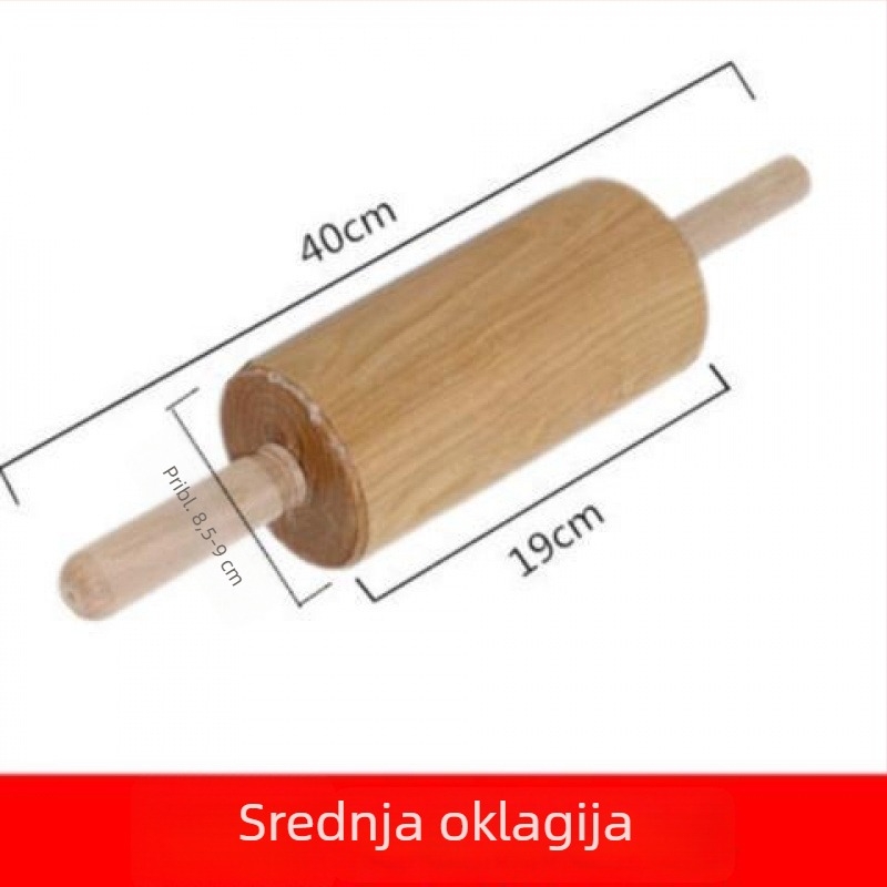 Veliki drveni valjak za tijesto, za izradu prženih štapića od tijesta