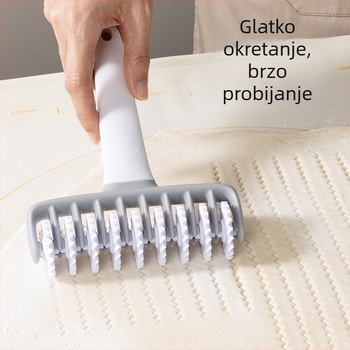Kreativan kuhinjski plastični set: nož za mrežasto tijesto, valjak za reljef, perforator tijesta za pitu i valjak za pizzu – alati za pečenje