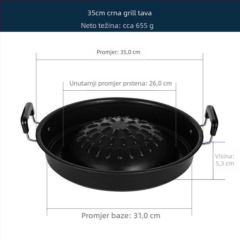 Thajski stil hot pot i roštilja, s premazom protiv prianja, 2-u-1 okrugla prijenosna posuda za kućnu ili poslovnu upotrebu
