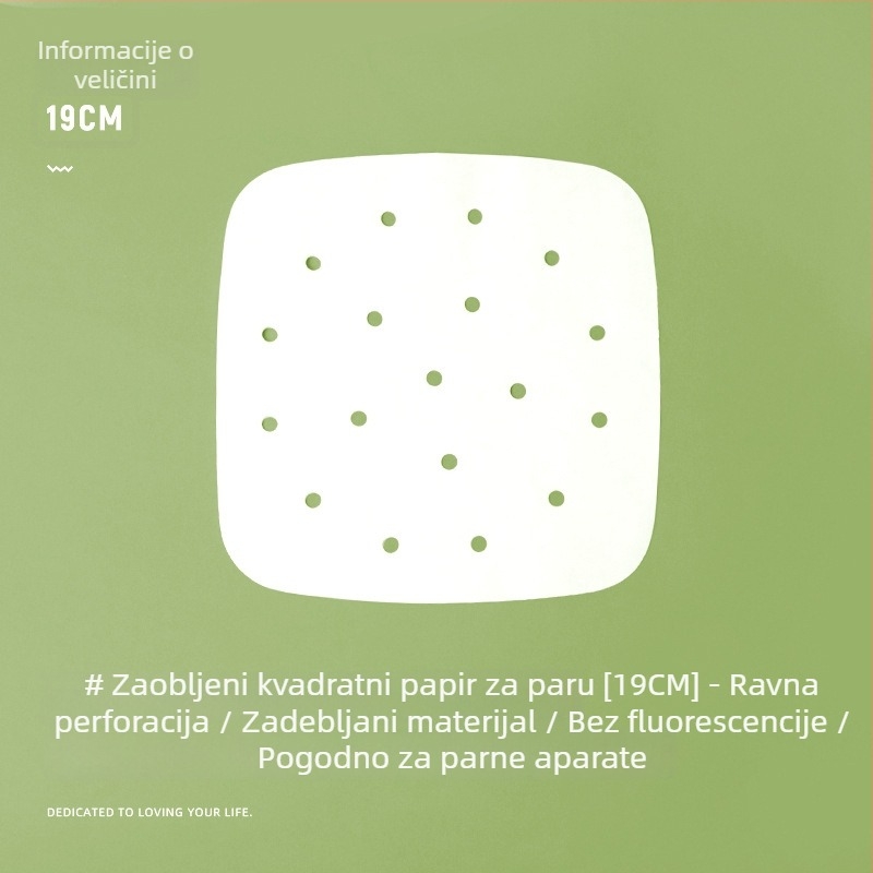 Papir za kuhanje na paru za peciva i mantou, debeli četvrtasti papir za paru, jednokratni papir s premazom silikona za kućnu upotrebu