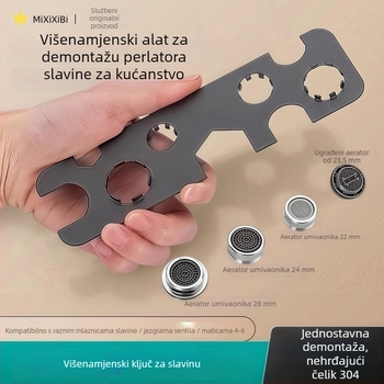 Višenamjenski ključ za slavinu s uklanjanjem aeratora i filtra za kuhinju i kupaonicu